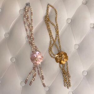 Elegant Floral Pearl Necklace Set